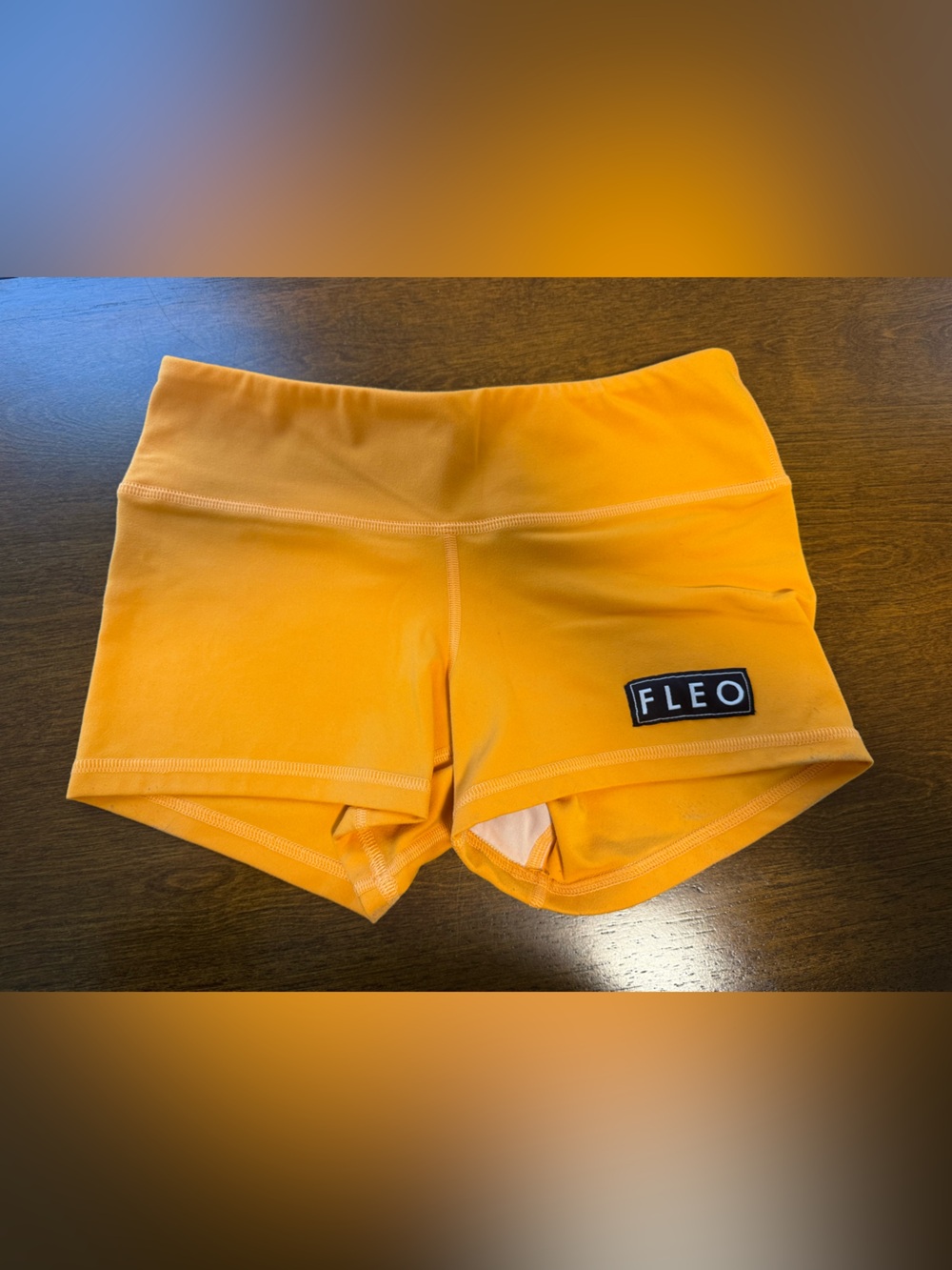 Fleo Women's High-Waist Bright Orange Athletic Shorts
